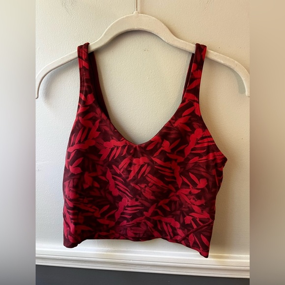 Lululemon Align Cropped Tank Top Spray Leaf Fireside Red Multi 6 - Picture 4 of 7